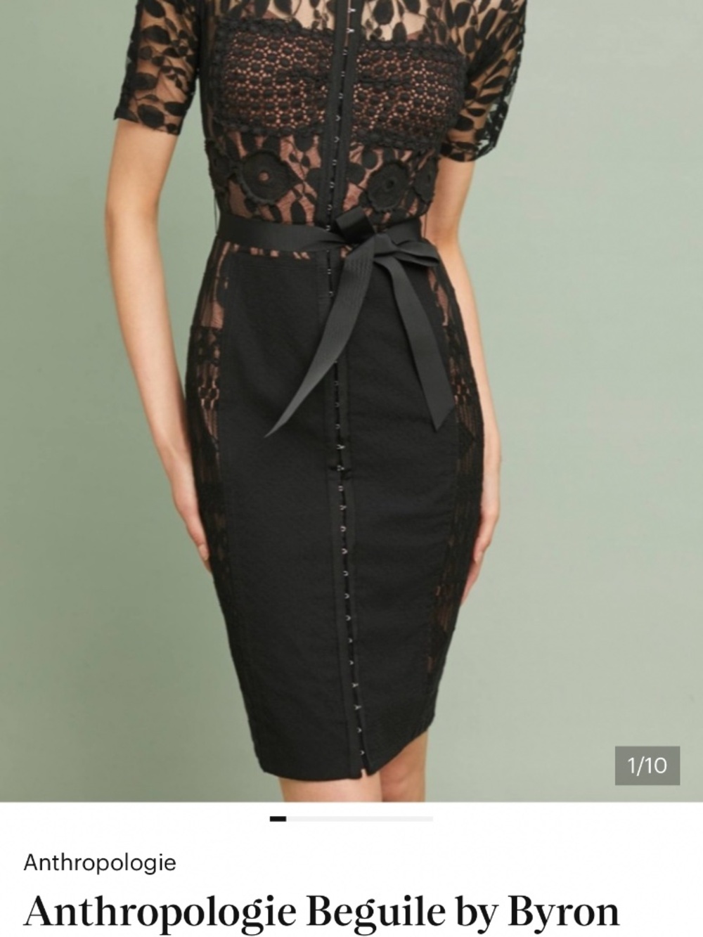 Anthropology black sheath dress, by Byron Lars
